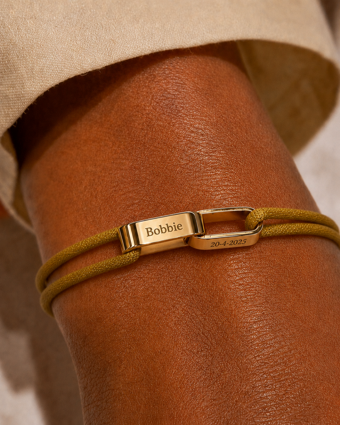 Schakel koord armband