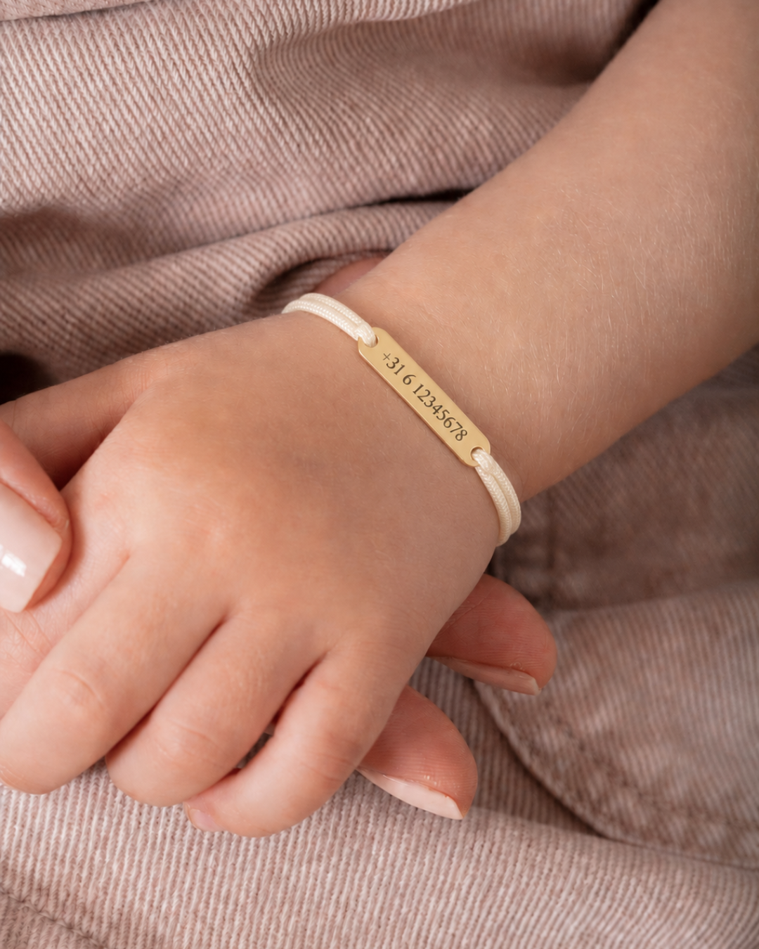 Kids tag koord armband